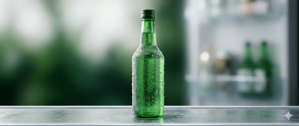 Logo strony przedstawiające butelkę soju wyjętą z lodówki